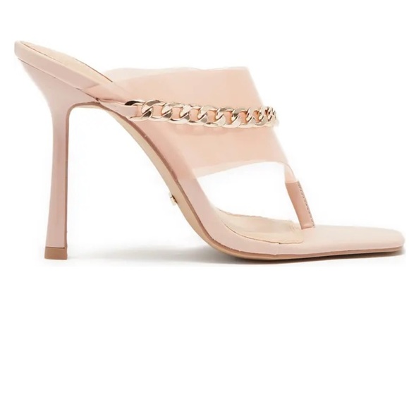 Topshop Women’s Square Open Toe Chain Heel NWT - Picture 2 of 10